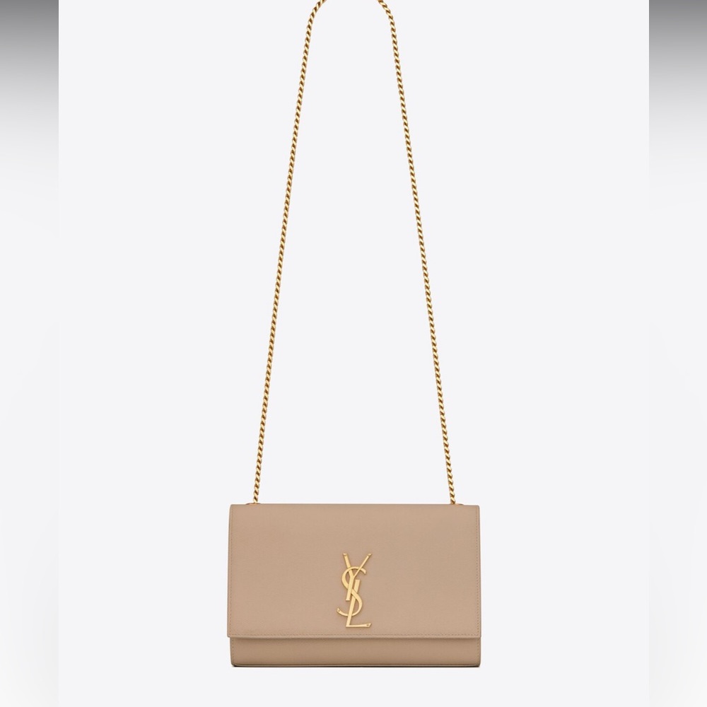 KATE MEDIUM CHAIN BAG IN GRAIN DE POUDRE EMBOSSED LEATHER